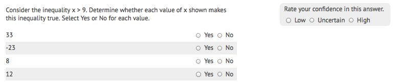 Multiple Yes/No Student View