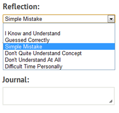 student reflection options