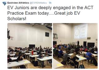 Eastview Juniors take ACT Practice Exam using Naiku